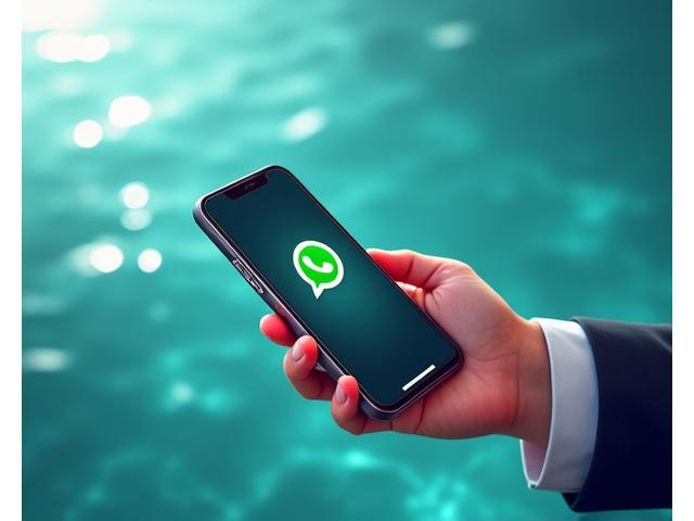Un smartphone mostrando el logo de WhatsApp y un icono de mensaje, simbolizando la comunicación rápida.
